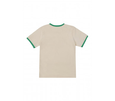 THE NEW : T-shirt km met afboord in groen