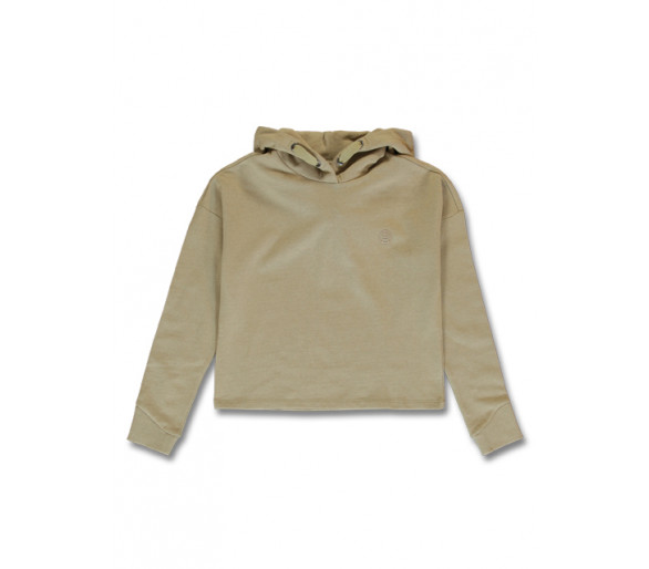 LEMON BERET : Korte effen hoodie SAND