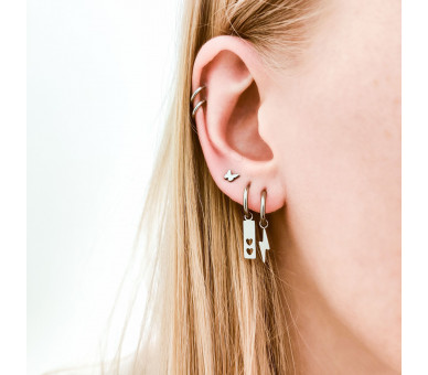 Petites boucles d'oreilles avec pendentif éclair