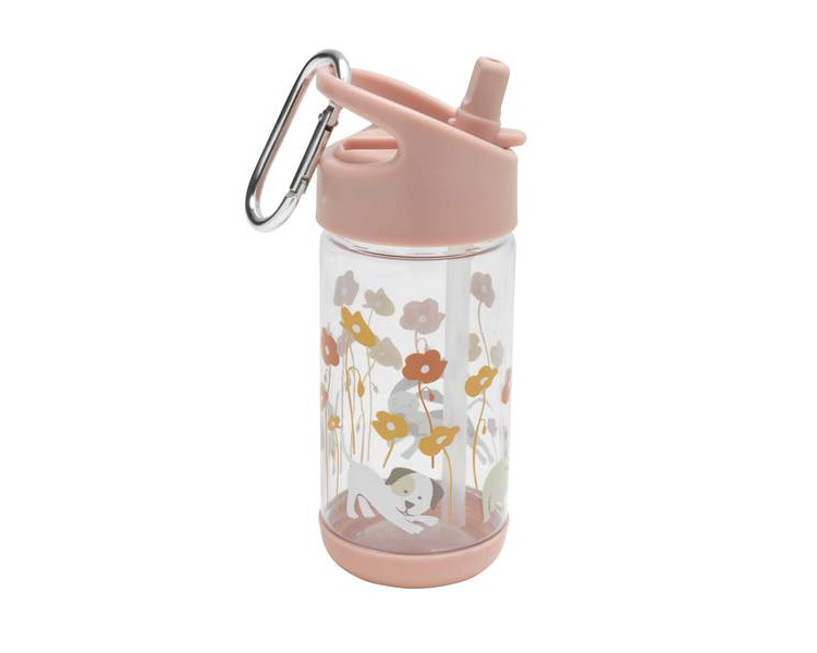 Flip & Sip clear Tritan drinking bottle Puppies & Poppies