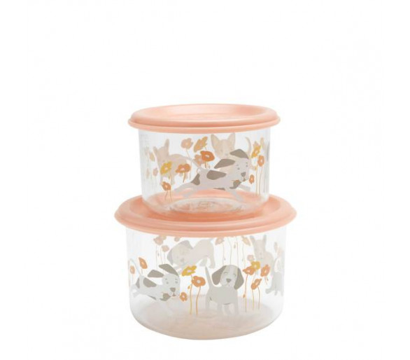 Good Lunch® snack containers (set of 2) Puppies & Poppies