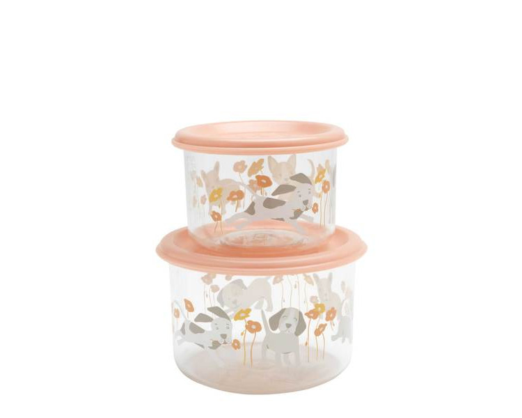 Good Lunch® snack containers (set of 2) Puppies & Poppies