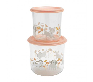 Good Lunch® snack containers L (set of 2) Puppies & Poppies