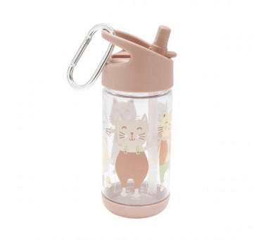 Flip & Sip clear Tritan drinking bottle Prairie Kitty