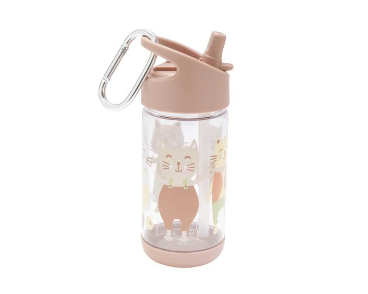 Flip & Sip clear Tritan drinking bottle Prairie Kitty