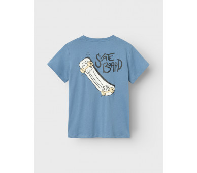 NAME IT : T-Shirt met skate print voor en acheraan