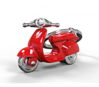 BRIGHT RED SCOOTER KEYRING