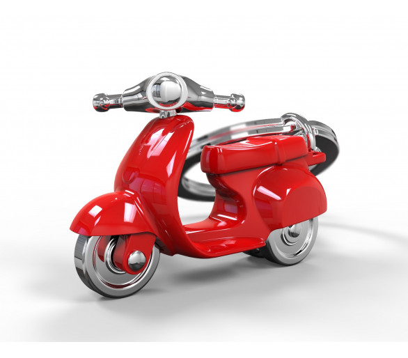 BRIGHT RED SCOOTER KEYRING