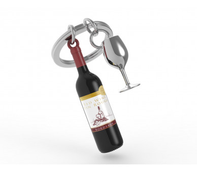 RED WINE KEYRING