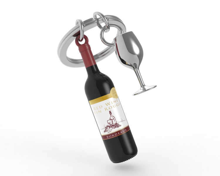 RED WINE KEYRING