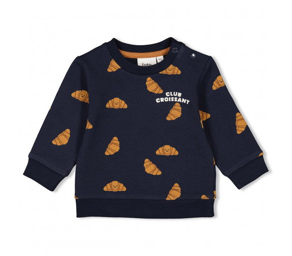 FEETJE : Sweater AOP - Club Croissant Navy