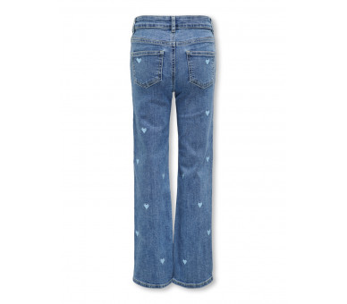 KIDS ONLY : Wide-leg jeans met hartjes