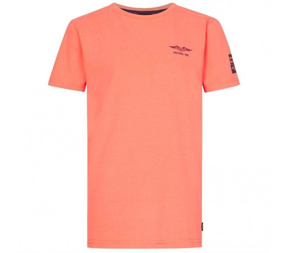 PETROL : T-Shirt km in fluo oranje