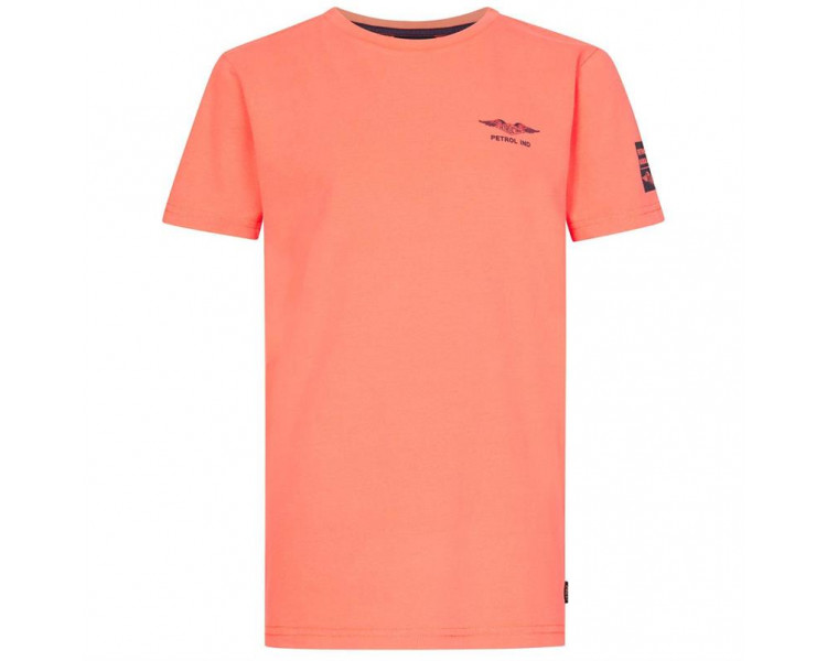 PETROL : T-Shirt km in fluo oranje