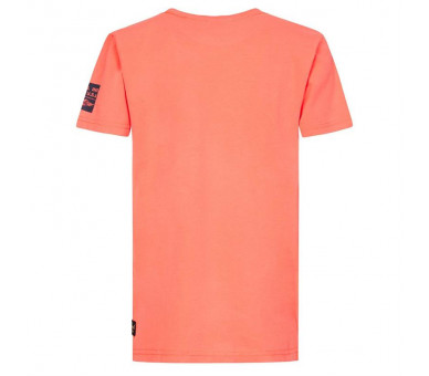 PETROL : T-Shirt km in fluo oranje