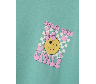 LMTD : Effen t-shirt km met smiley print