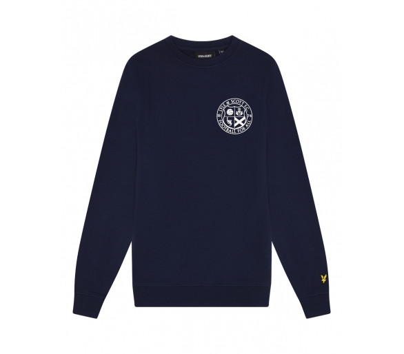LYLE & SCOTT : FOOTBALL LOGO CREW NECK SWEATSHIRT