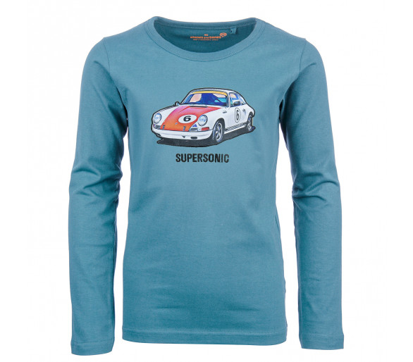 STONES AND BONES : T-shirt lange mw met porche print