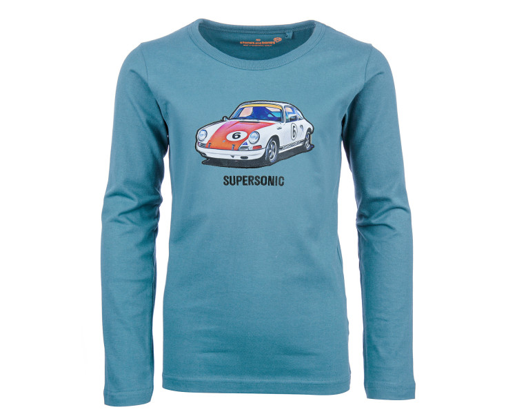 STONES AND BONES : T-shirt lange mw met porche print