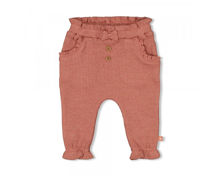 FEETJE : Ribbed trousers - Grow Your Own Way Berry