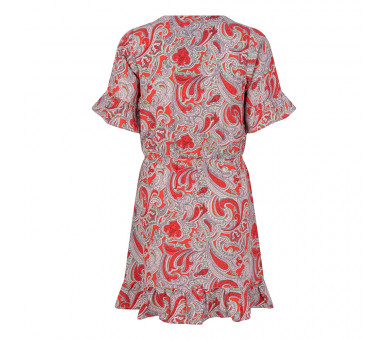 INDIAN BLUE : Paisley Dress Soft red