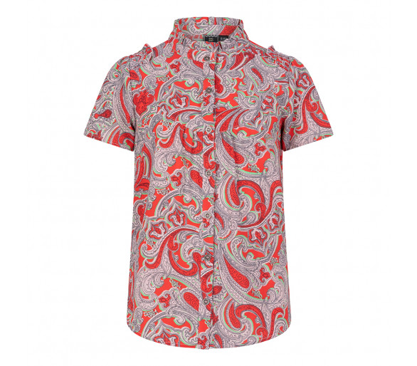 INDIAN BLUE : Shirt Paisley Soft red