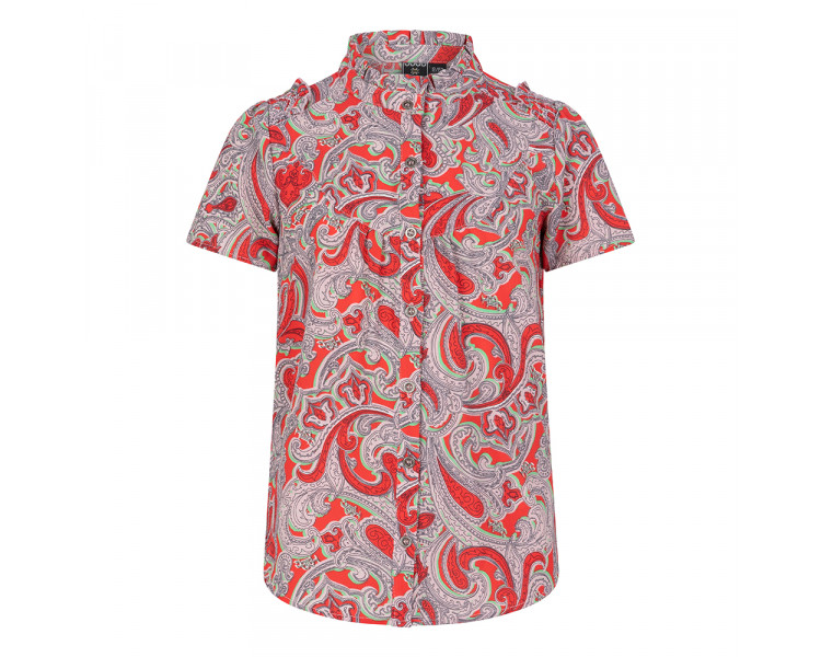 INDIAN BLUE : Shirt Paisley Soft red