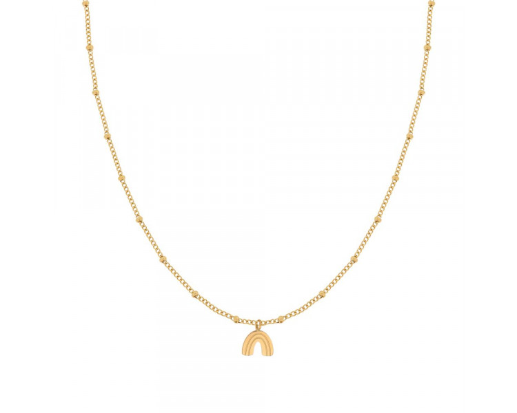 NECKLACE TEXTURED CLOVER - ADULT - GOLD