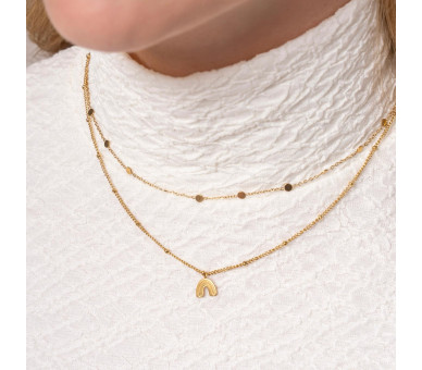 NECKLACE TEXTURED CLOVER - ADULT - GOLD