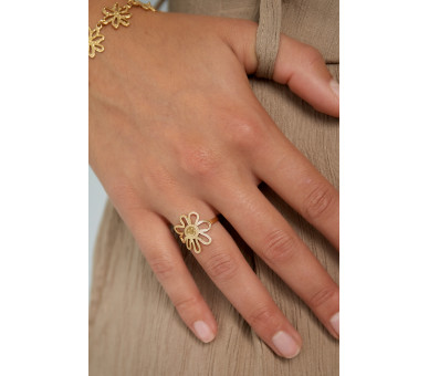 Happy Flower Girl ring - zilver