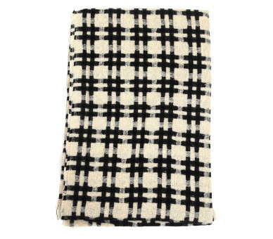 No. 4 Scarf Checkered 190x65cm Black