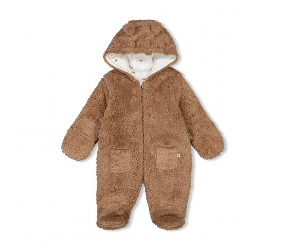 FEETJE : Teddy suit with hood - Hedge Hugs Brown