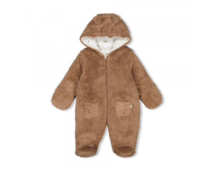 FEETJE : Teddy suit with hood - Hedge Hugs Brown