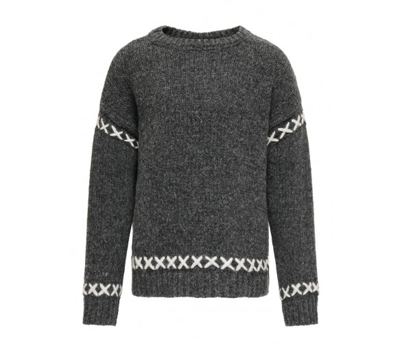 KIDS ONLY : Gebreide pullover kruisjes op de mw