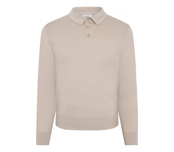 GRUNT : Gebreide dunne polo trui.