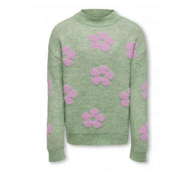 KIDS ONLY : Gebreide pullover met bloemetjes