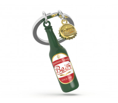 GREEN BEER BOTTLE KEYRING