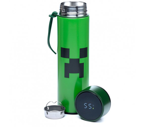 Minecraft Creeper Thermosfles 450ml Thermometer