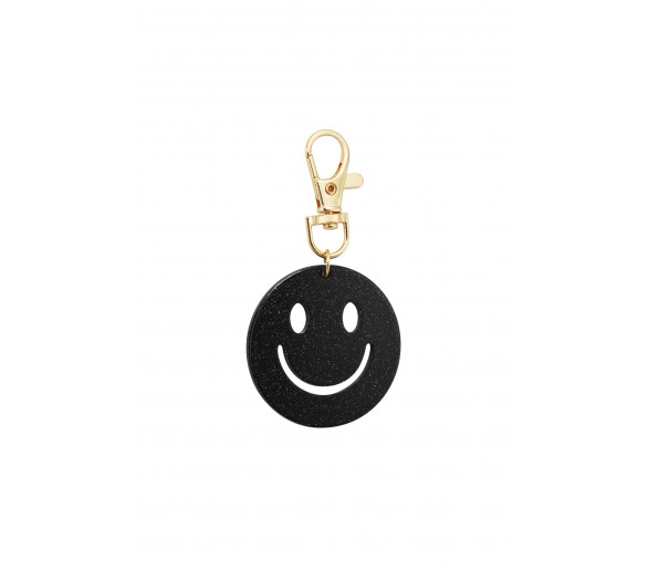 Keep Smiling sleutelhanger - zwart