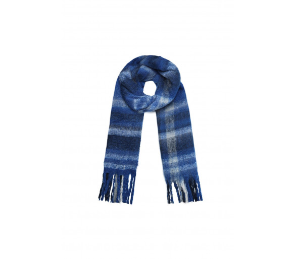 Sjaal happy print Blauw Polyester