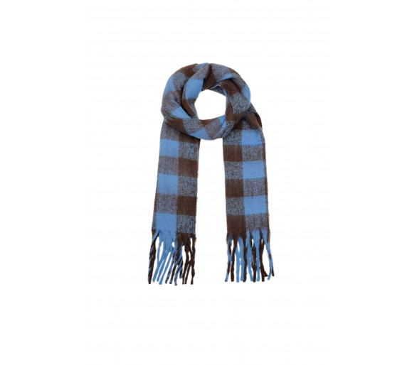 Winter scarf wonderful square - blauw bruin