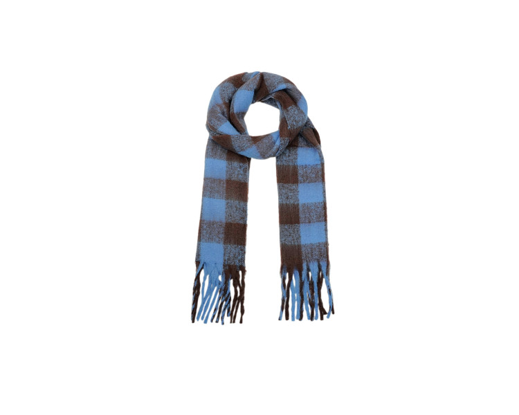 Winter scarf wonderful square - blauw bruin