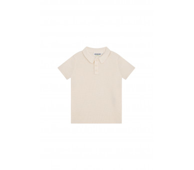 SOMEONE : Ajour gebreid poloshirt
