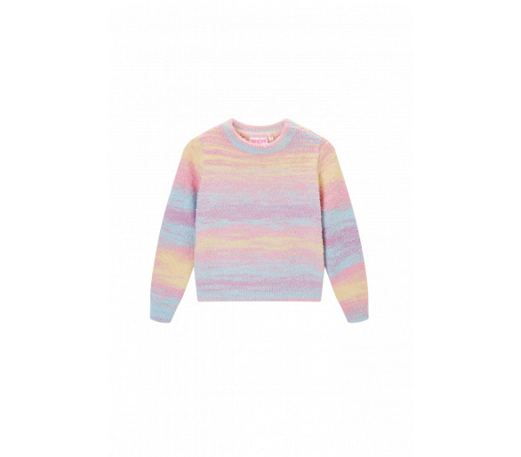 SOMEONE : Pull oversize en maille multicolore