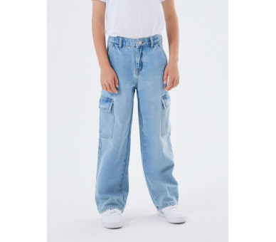 NAME IT : Cargo jeans met wijde pijpen