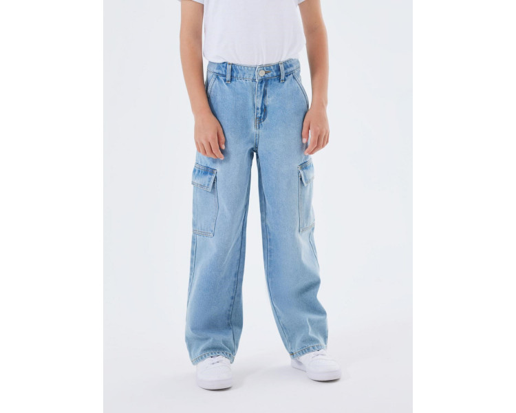 NAME IT : Cargo jeans met wijde pijpen