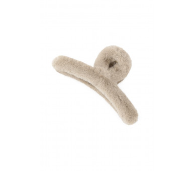 Fluffy haarclip - beige