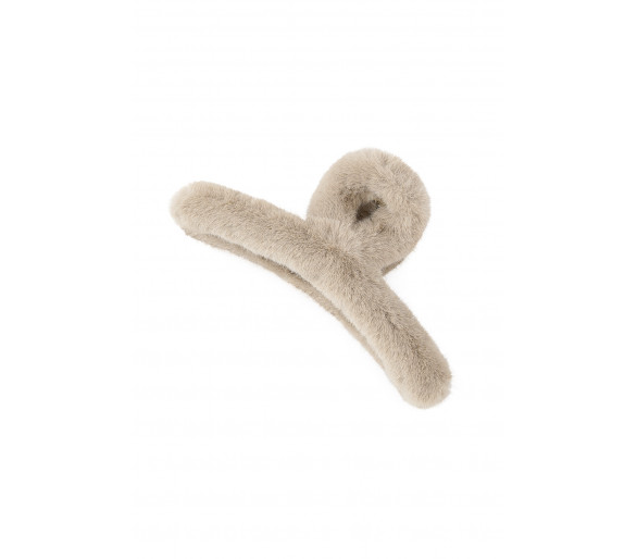 Fluffy haarclip - beige