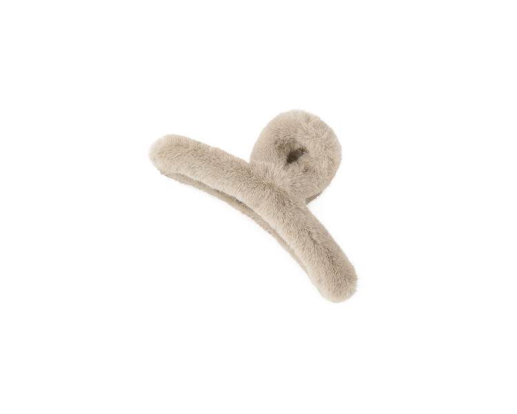 Fluffy haarclip - beige