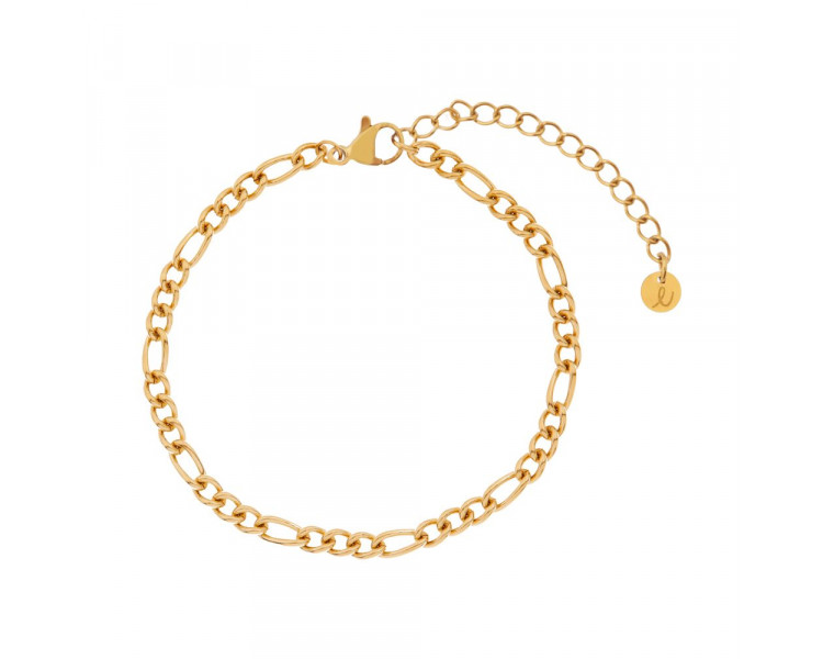 BRACELET BASIC OPEN MIXED CHAIN - ADULT - GOLD BRACELET BASIC OPEN MIXED CHAIN - ADULT - GOLD